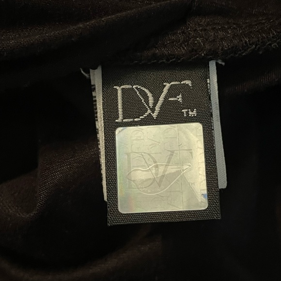 DVF Diane Von Furstenberg Black Faux Wrap Parker Ruched Jersey Dress siz… - Picture 8 of 9